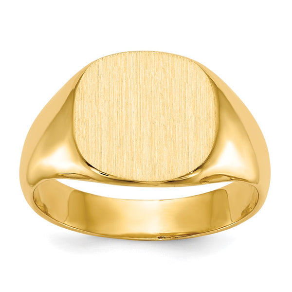 14k 13.5x12.5mm Closed Back Mens Signet Ring