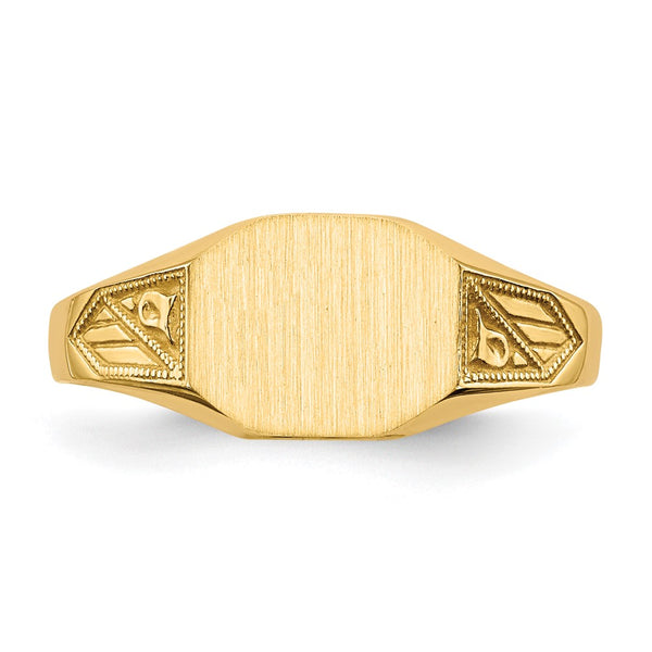 14k 8.5x7.0mm Closed Back Signet Ring