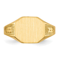 14k 11.0x9.0mm Open Back Signet Ring