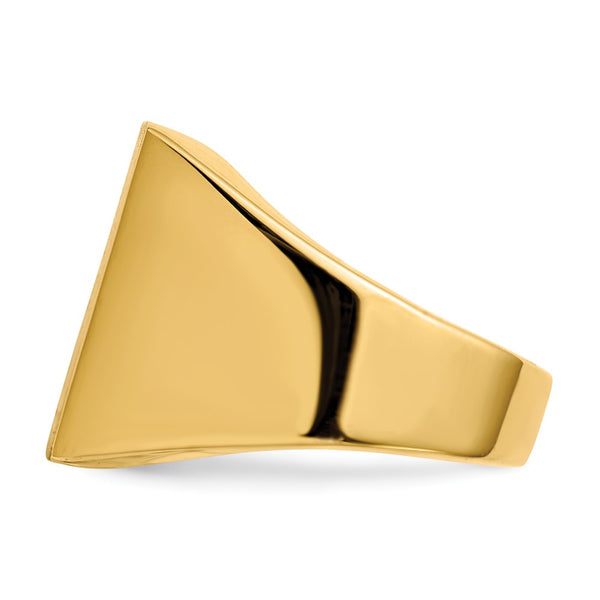 14k 16.5x17.5mm Open Back Mens Signet Ring