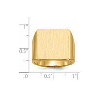 14k 16.5x17.5mm Open Back Mens Signet Ring