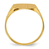 14k 14.0x12.5mm Closed Back Mens Signet Ring