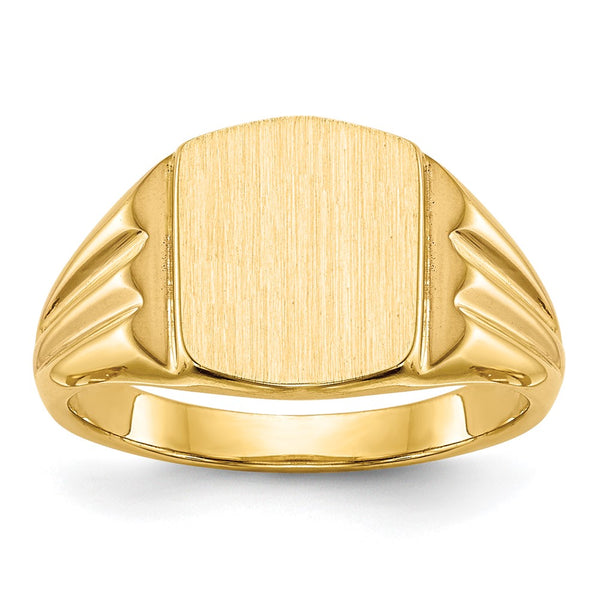 14k 8.5x10.5mm Closed Back Signet Ring