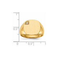 14k 15.0x15.0mm Closed Back AAA Diamond Mens Signet Ring