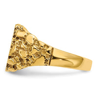 14k 11.5x10.0mm A Diamond Closed Back Signet Ring