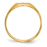 14k 7.0x8.0mm Closed Back AAA Diamond Signet Ring