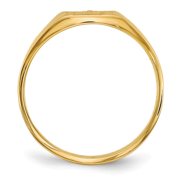 14k 7.0x8.0mm Closed Back AAA Diamond Signet Ring