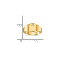 14k 7.0x8.0mm Closed Back AAA Diamond Signet Ring