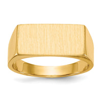 14k 16.5x8.0mm Closed Back Mens Signet Ring