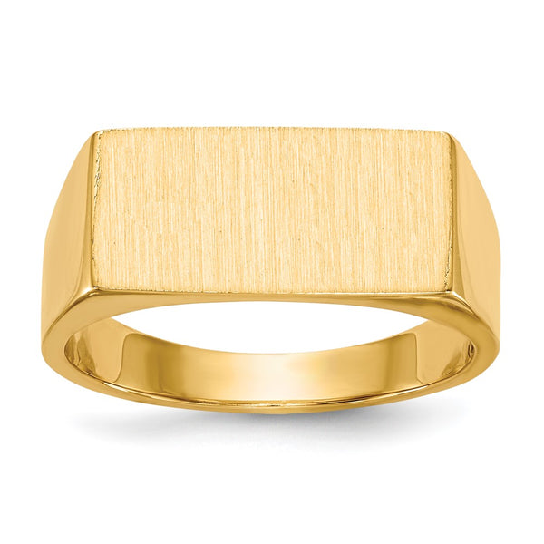 14k 16.5x8.0mm Closed Back Mens Signet Ring