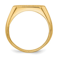 14k 12.5x6.0mm Closed Back Signet Ring