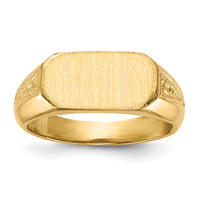 14k 12.5x6.0mm Closed Back Signet Ring