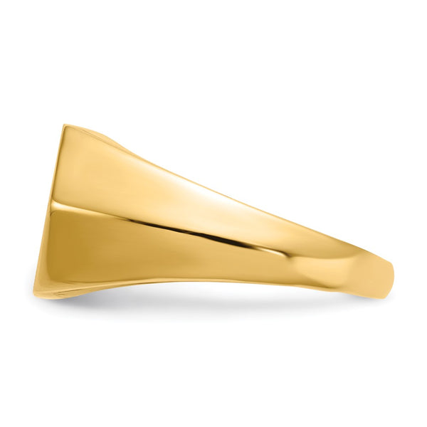 14k 11.5x11.5mm Open Back VS Diamond Mens Signet Ring