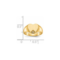 14k .005ct. Diamond Closed Back 9.0x9.0mm Heart Signet Ring