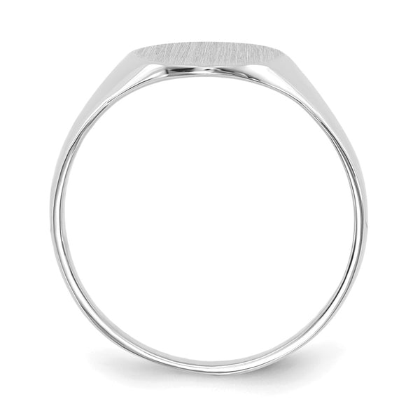 14k White Gold 9.0x10.0mm Closed Back Signet Ring
