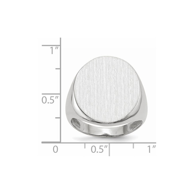 14k White Gold 17.0x20.5mm Closed Back Mens Signet Ring