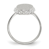14k White Gold 10.5x14.0mm Open Back Signet Ring