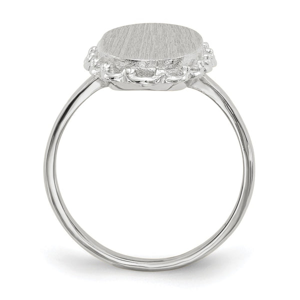 14k White Gold 10.5x14.0mm Open Back Signet Ring