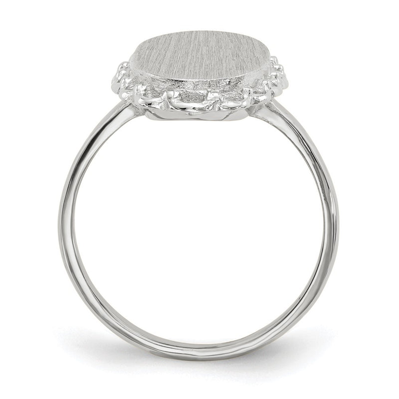 14k White Gold 10.5x14.0mm Open Back Signet Ring