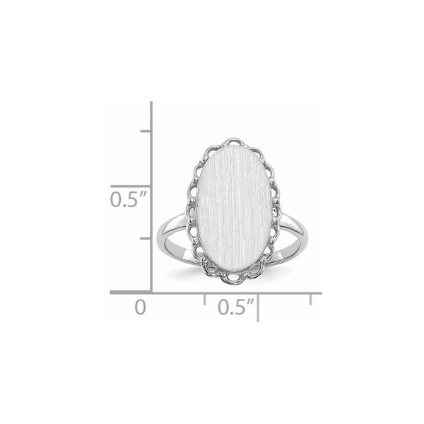 14k White Gold 10.5x14.0mm Open Back Signet Ring