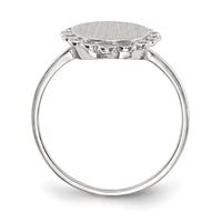 14k White Gold 9.0x11.5mm Open Back Signet Ring