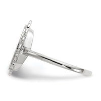 14k White Gold 9.0x11.5mm Open Back Signet Ring