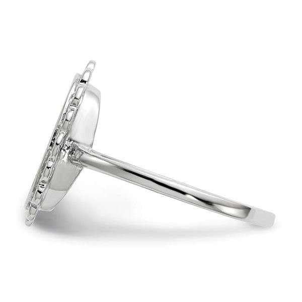 14k White Gold 9.0x11.5mm Open Back Signet Ring