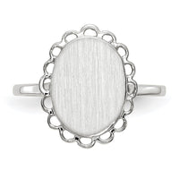 14k White Gold 9.0x11.5mm Open Back Signet Ring