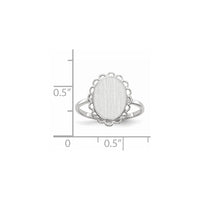 14k White Gold 9.0x11.5mm Open Back Signet Ring
