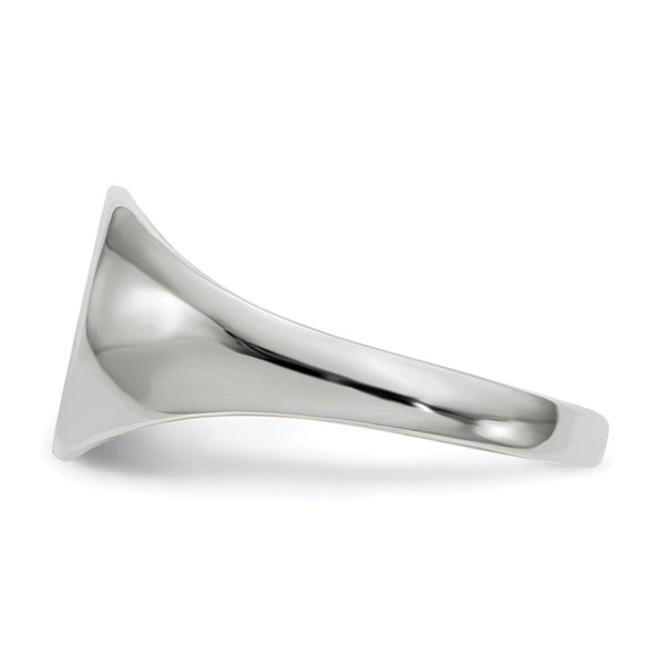 14k White Gold 9.0x9.5mm Closed Back Signet Ring
