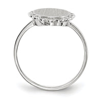 14k White Gold 8.5x9.0mm Open Back Signet Ring