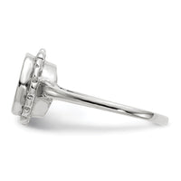 14k White Gold 8.5x9.0mm Open Back Signet Ring
