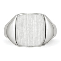 14k White Gold 10.5x11.0mm Closed Back Signet Ring