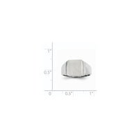 14k White Gold 10.5x11.0mm Closed Back Signet Ring