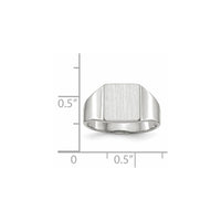 14k White Gold 8.5x9.5mm Closed Back Signet Ring
