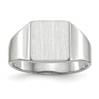 14k White Gold 8.5x9.5mm Closed Back Signet Ring