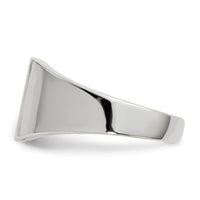 14k White Gold 8.5x9.5mm Open Back Signet Ring