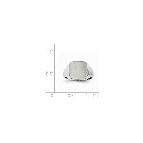 14k White Gold 8.5x9.5mm Open Back Signet Ring