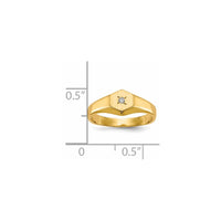 14k Child's AA Diamond Open Back Signet Ring