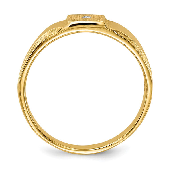 14k Child's VS Diamond Closed Back Signet Ring