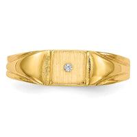 14k Child's VS Diamond Closed Back Signet Ring