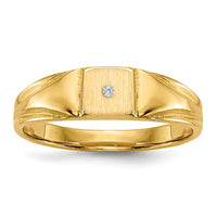 14k Child's VS Diamond Closed Back Signet Ring