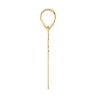 14k Brushed Border Script Number 21 Pendant