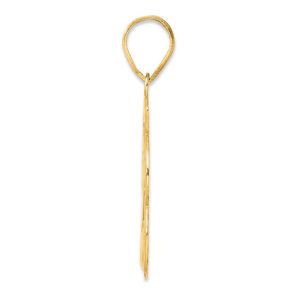 14k Brushed Border Script Number 23 Pendant