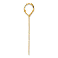 14k Brushed Border Script Number 53 Pendant