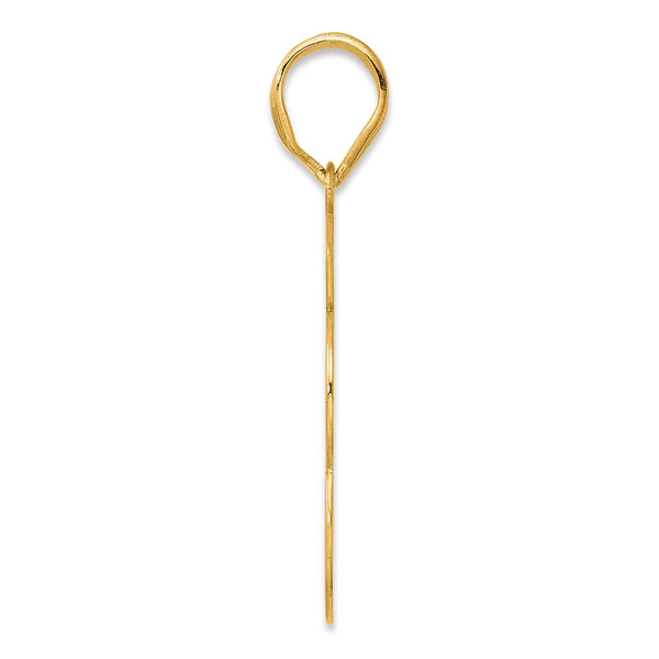 14k Brushed Border Script Number 53 Pendant