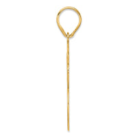 14k Brushed Border Script Number 56 Pendant