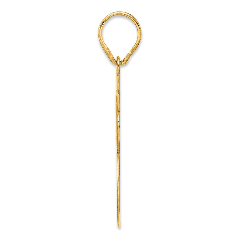14k Brushed Border Script Number 56 Pendant