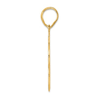 14k Brushed Border Script Number 63 Pendant