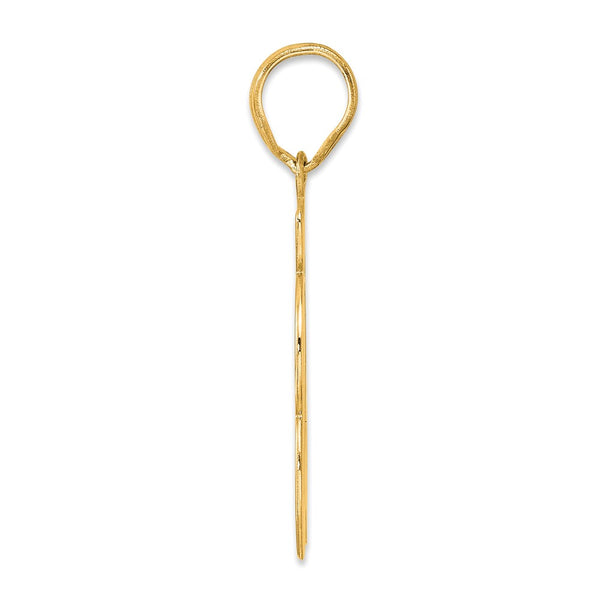14k Brushed Border Script Number 63 Pendant